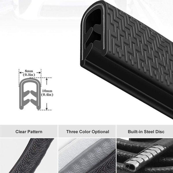 Planet Gates Universal 5M Car Door Anti Collision Strip with Steel Disc Bumper Trim Edge Scratch Protector Strip Sealing Guard Decora Styling