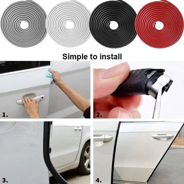 Planet Gates Universal 5M Car Door Anti Collision Strip with Steel Disc Bumper Trim Edge Scratch Protector Strip Sealing Guard Decora Styling