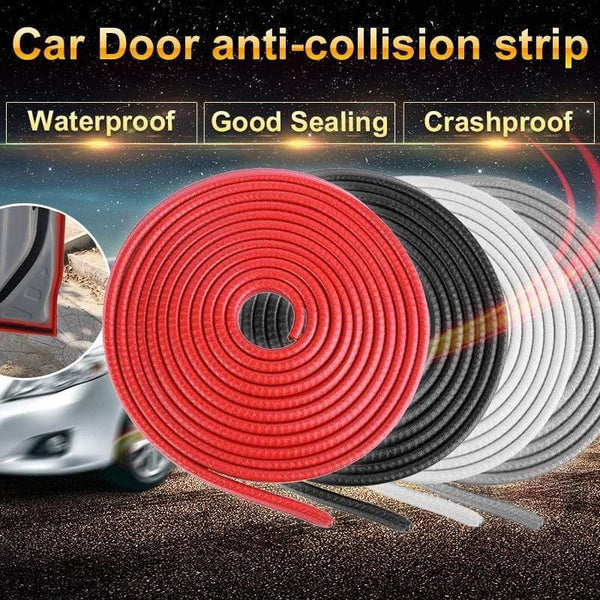 Planet Gates Universal 5M Car Door Anti Collision Strip with Steel Disc Bumper Trim Edge Scratch Protector Strip Sealing Guard Decora Styling