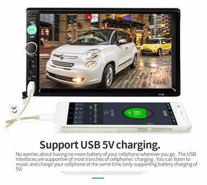 Planet Gates Universal 7010B Car MP5 Player 7inch 2Din Touch Screen Audio Stereo Multimedia FM/MP5/USB/AUX/Bluetooth Camera Car Video Player