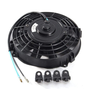 Planet Gates Universal 8 9 10 12 14 Inch 12V 80W 2100RPM Straight Black Blade Electric Cooling Radiator Fan Kit