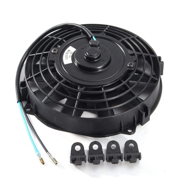 Planet Gates Universal 8 9 10 12 14 Inch 12V 80W 2100RPM Straight Black Blade Electric Cooling Radiator Fan Kit