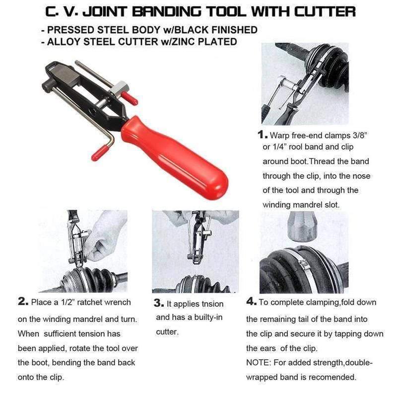 Planet Gates Universal Anti-dust Clamp CV Boot Clamp Car Banding Tool CV Joint Boot Crimper Plier Automobile Tire Repair Tools