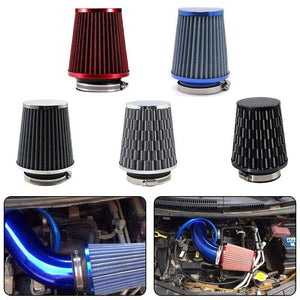 Planet Gates Universal Car Air Filter 76mm 3 Inch High Flow Car Cold Air Intake Filter Aluminum Non-woven Fabric Rustproof Air Intake Hose
