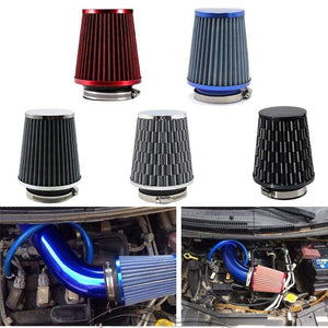 Planet Gates Universal Car Air Filter 76mm 3 Inch High Flow Car Cold Air Intake Filter Aluminum Non-woven Fabric Rustproof Air Intake Hose