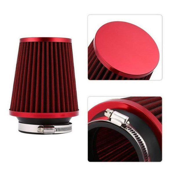 Planet Gates Universal Car Air Filter 76mm 3 Inch High Flow Car Cold Air Intake Filter Aluminum Non-woven Fabric Rustproof Air Intake Hose