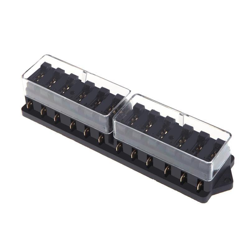Universal Car Truck Vehicle 12 Way Circuit Automotive Middle-sized Blade Fuse Box Block Holder Car insurance box