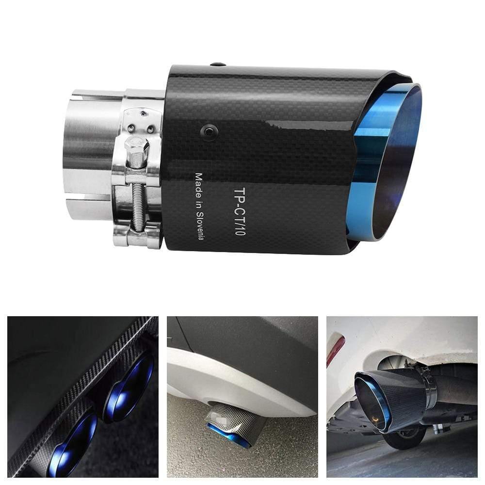 Universal Carbon Fiber Cut Out Nozzle for Muffler Car Exhaust Tips Pipe Cutout Decoration Styling Tuning Accessories for BMW VW