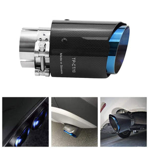 Universal Carbon Fiber Cut Out Nozzle for Muffler Car Exhaust Tips Pipe Cutout Decoration Styling Tuning Accessories for BMW VW