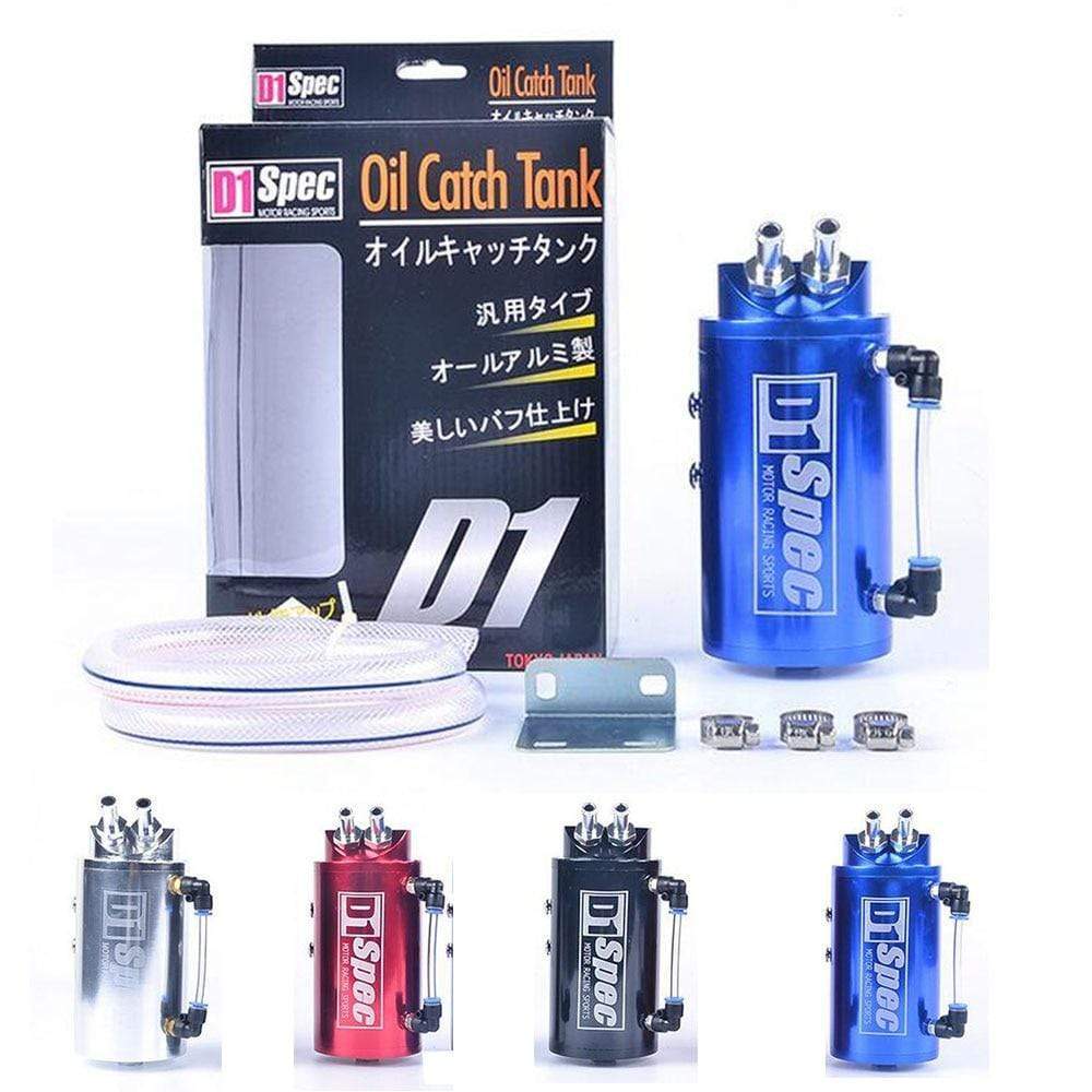 Planet Gates Universal D1 SPEC Engine Round Shape Oil Catch Can Oil Tank Reservoir With 2 Bigger Fittings Oil Catcher