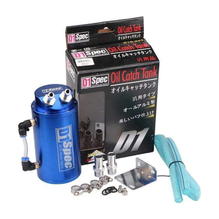 Planet Gates Universal D1 SPEC Engine Round Shape Oil Catch Can Oil Tank Reservoir With 2 Bigger Fittings Oil Catcher