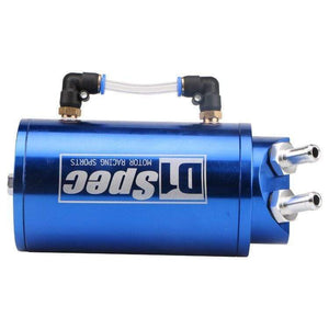 Planet Gates Universal D1 SPEC Engine Round Shape Oil Catch Can Oil Tank Reservoir With 2 Bigger Fittings Oil Catcher