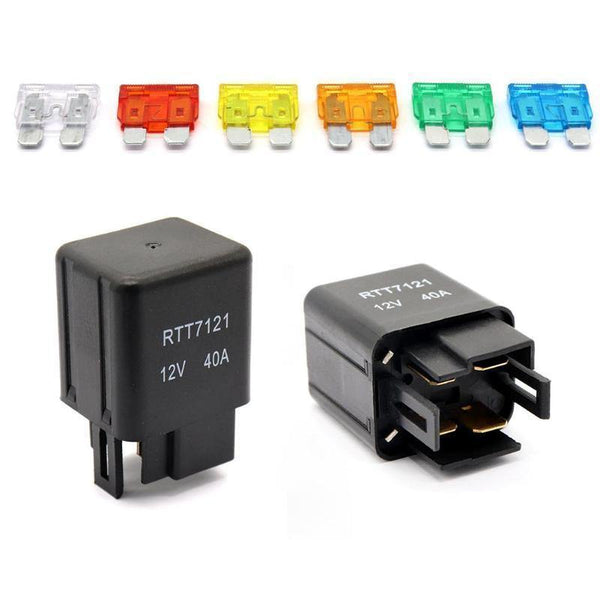 Planet Gates Universal DC 12V Car Marine Boat 6-Way Relay+ 6-Slot ATO/ATC Blade Fuse Holder Box Block Car Auto Replacement Parts Fuses