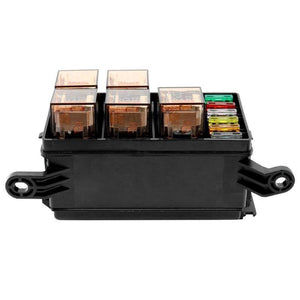 Planet Gates Universal DC 12V Car Marine Boat 6-Way Relay+ 6-Slot ATO/ATC Blade Fuse Holder Box Block Car Auto Replacement Parts Fuses