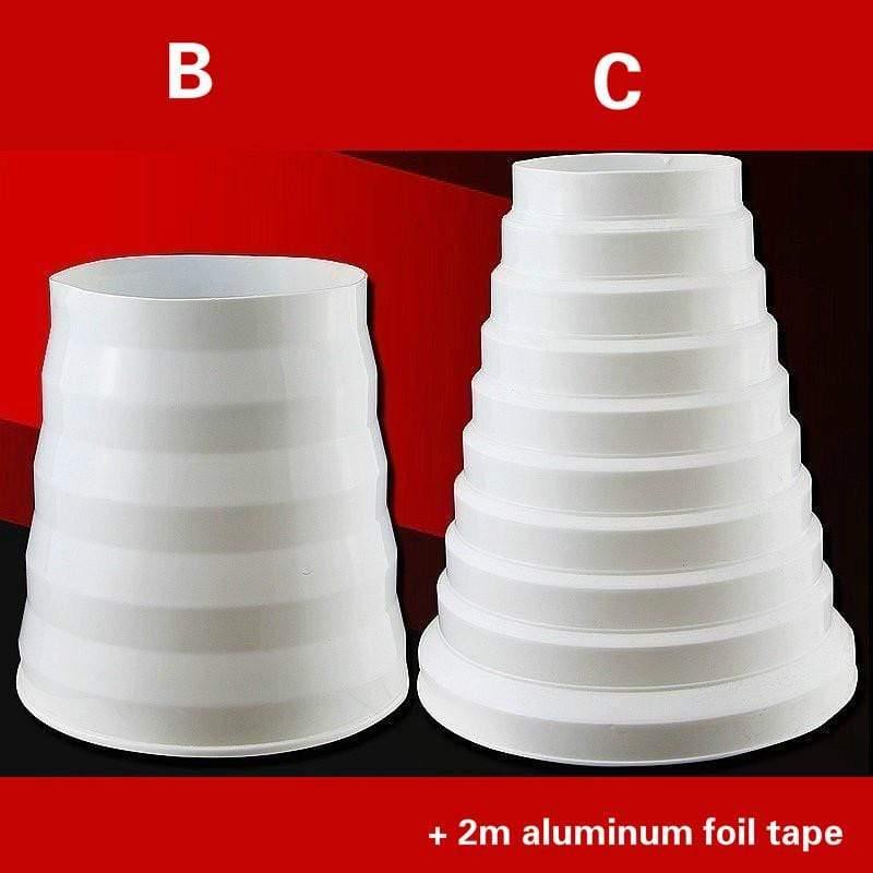 Universal Exhaust Hose Adapter PVC Pipe Fittings Range Hood Fume Exhaust Pipe Connector Check Value With 2m Aluminum Foil Tape