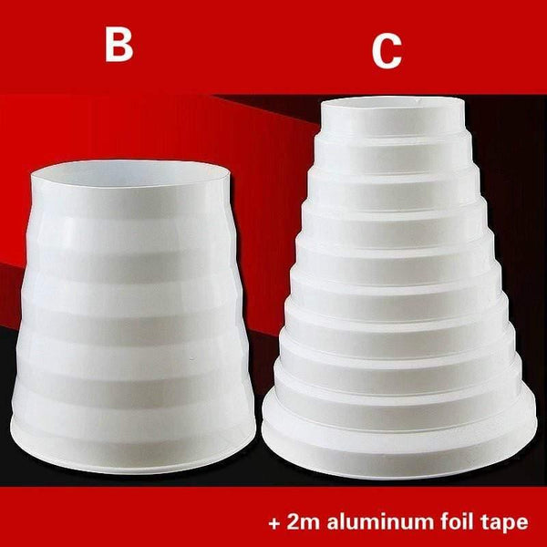 Universal Exhaust Hose Adapter PVC Pipe Fittings Range Hood Fume Exhaust Pipe Connector Check Value With 2m Aluminum Foil Tape