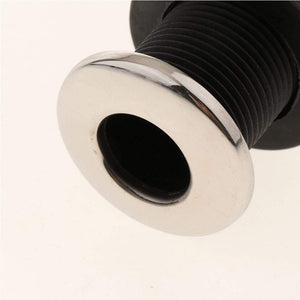 Planet Gates Universal Plastic Thru Hull Hose Fitting with Stainless Rim Boat Accessories Marine 23mm Black