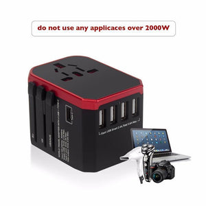 Planet Gates Universal Plug / Grey Travel adapter UK AU EU US 4in1 International Charge Adapter USB Type-C Charger Mobile Phone Cell Phone Universal adapt