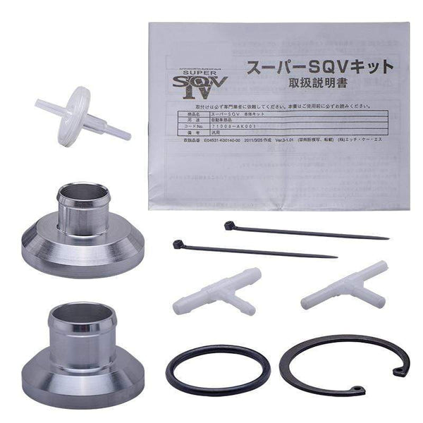 Planet Gates Universal SQV 4 Turbo Blow Off Valve for HKS VI SSQV BOV Aluminum Pull-Type With Adapter Black Silver Original Box