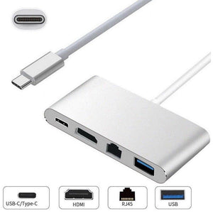 Planet Gates Universal Type-C to HDMI 4K+ RJ45 Gigabit Ethernet+ USB 3.1 Type C Hub Adapter Connector Combo Mobile Phone Adapters Accessories