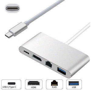 Planet Gates Universal Type-C to HDMI 4K+ RJ45 Gigabit Ethernet+ USB 3.1 Type C Hub Adapter Connector Combo Mobile Phone Adapters Accessories