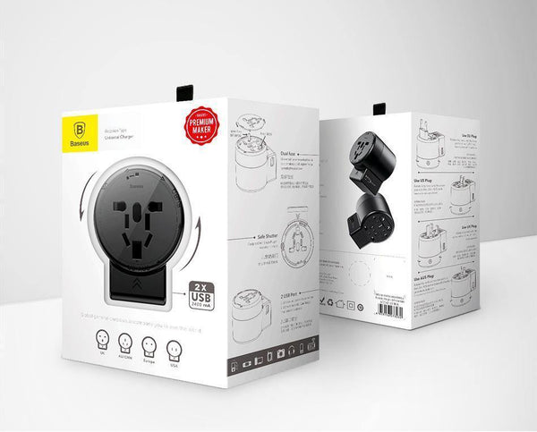 Planet Gates Universal USB Charger For iPhone X Samsung 2.4A Dual USB Travel Wall Charger Adapter EU US UK AU Pug Mobile Phone Charger