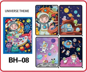 Planet Gates universe 1pcs Magical Book Water Drawing Montessori Toys Reusable Coloring Book Magic Water Drawing Book Sensory Early Education Toys