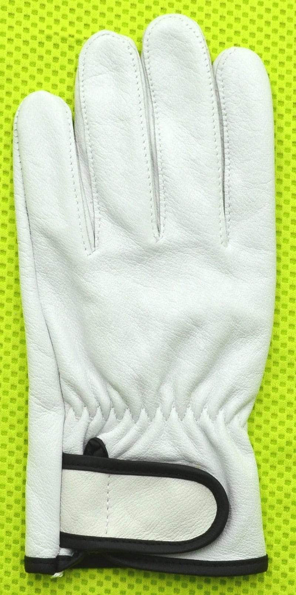 Planet Gates Unlined White Cowhide Leather Working Gloves Riding Cycling Bike Man & Woman Soft  Fit