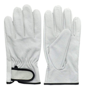 Planet Gates Unlined White Cowhide Leather Working Gloves Riding Cycling Bike Man & Woman Soft  Fit