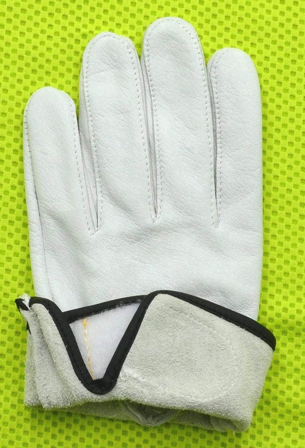 Planet Gates Unlined White Cowhide Leather Working Gloves Riding Cycling Bike Man & Woman Soft  Fit