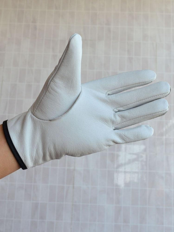 Planet Gates Unlined White Cowhide Leather Working Gloves Riding Cycling Bike Man & Woman Soft  Fit