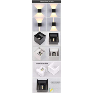 Planet Gates Up and Down Led Porch Light Waterproof IP65 Wall Lamps Led Outdoor Lighting White Black Modern Sconce Wall fixtures Lamp