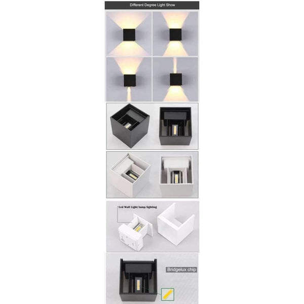 Planet Gates Up and Down Led Porch Light Waterproof IP65 Wall Lamps Led Outdoor Lighting White Black Modern Sconce Wall fixtures Lamp