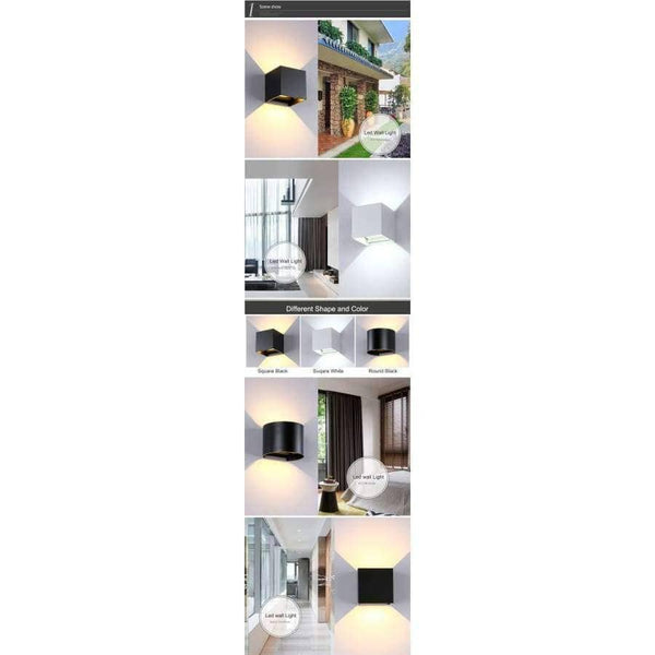 Planet Gates Up and Down Led Porch Light Waterproof IP65 Wall Lamps Led Outdoor Lighting White Black Modern Sconce Wall fixtures Lamp