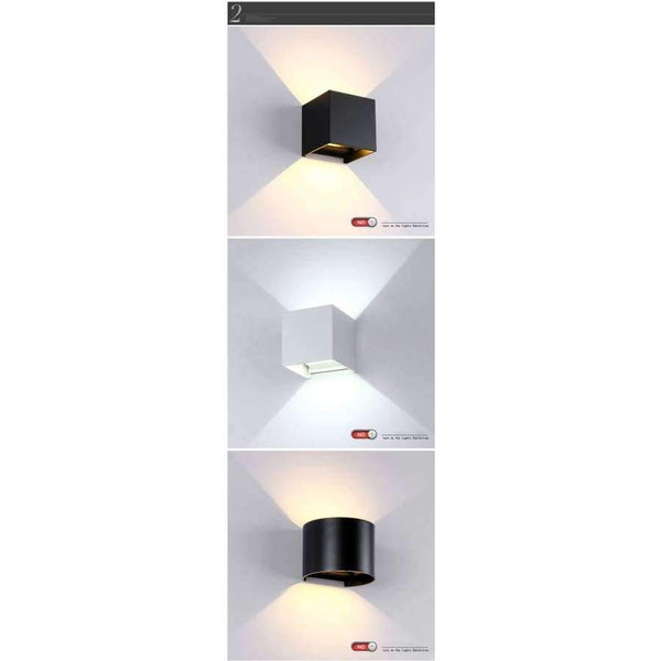 Planet Gates Up and Down Led Porch Light Waterproof IP65 Wall Lamps Led Outdoor Lighting White Black Modern Sconce Wall fixtures Lamp