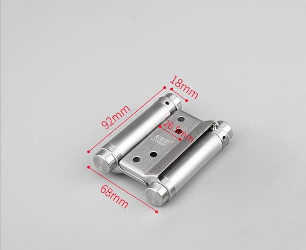 Double Open Door Hinge 3-8inch Stainless Steel Spring Auto Closing Fold Hinges Two-way Open Door Bar Fence Cowboy Door Hardware