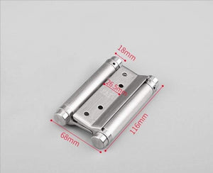 Double Open Door Hinge 3-8inch Stainless Steel Spring Auto Closing Fold Hinges Two-way Open Door Bar Fence Cowboy Door Hardware