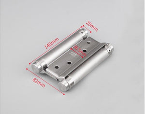 Double Open Door Hinge 3-8inch Stainless Steel Spring Auto Closing Fold Hinges Two-way Open Door Bar Fence Cowboy Door Hardware
