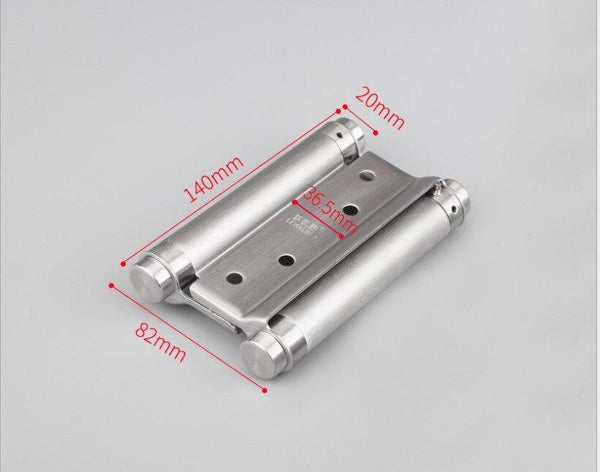 Double Open Door Hinge 3-8inch Stainless Steel Spring Auto Closing Fold Hinges Two-way Open Door Bar Fence Cowboy Door Hardware