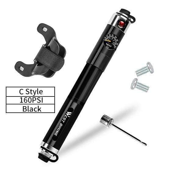 Planet Gates Upgrade black / China Cycling Pump Hose Gauge Bicycle Adapter Alloy Portable Tire Inflator Air Needle Schrader Presta Valve Hand Bike Pump