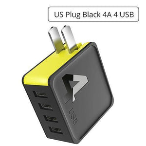 Planet Gates US Black 4A 4 USB ROCK Sugar 4 2 1 Ports USB Wall Charger Phone Fast Travel Adapter 5V1A 5V2.4A 5V4A EU US Plug For iPhone Samsung Xiaomi
