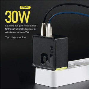 Planet Gates US Black ROCK Dual USB QC 3.0 Charger For iphone 7 8 ipad Samsung S8 Huawei FCP 30W Universal EU US Plug Fast Charging Phone Wall Adapter