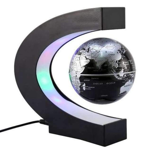 Planet Gates US blak US/EU/UK Plug Home Office Decoration LED Floating Tellurion Globe C Shape Magnetic Levitation Light World Map With LED Tellurion