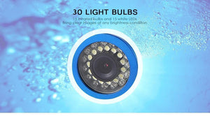 Planet Gates US PLUG 7"in HD 1000TVL Underwater Fish Finder Fishing Video Camera 145 Degree IP68 with 15 White LEDs Infrared Lamp For Ice/Sea