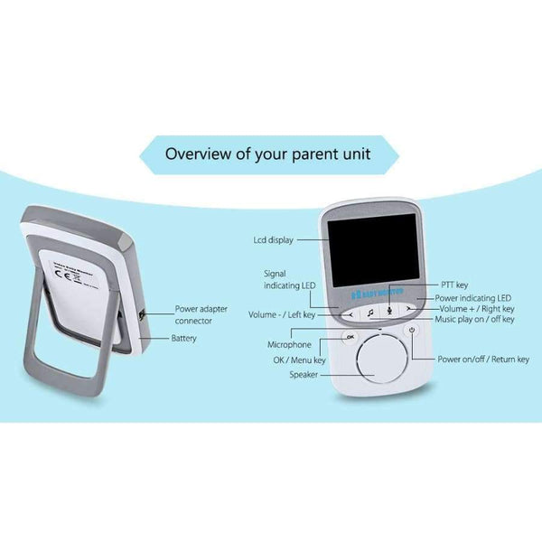 Planet Gates US PLUG VB605 Wireless LCD Audio Video Baby Monitor Radio Music Intercom IR 24h Portable Baby Camera Baby Walkie Talkie Babysitter care