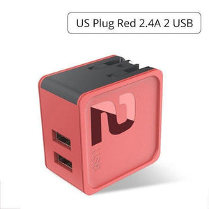 Planet Gates US Red 2.4A 2 USB ROCK Sugar 4 2 1 Ports USB Wall Charger Phone Fast Travel Adapter 5V1A 5V2.4A 5V4A EU US Plug For iPhone Samsung Xiaomi