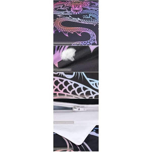 Planet Gates US Twin Bedding  Dragon Bedding Set King Colorful Printed Boys Duvet Cover Black Home Textiles Lucky Microfiber Bedclothes 3-Piece