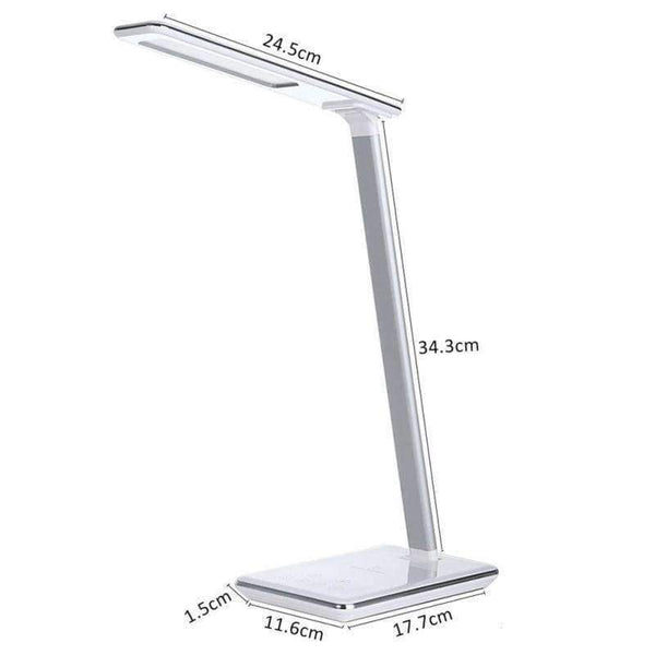Planet Gates US USB Flexible US EU UK 5W LED Desk Table Lamp Smart Folding Light With Wireless Desktop Charger Eye Protection Night Book Lights