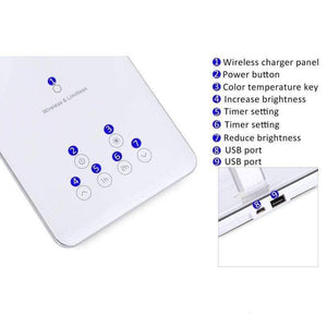 Planet Gates US USB Flexible US EU UK 5W LED Desk Table Lamp Smart Folding Light With Wireless Desktop Charger Eye Protection Night Book Lights