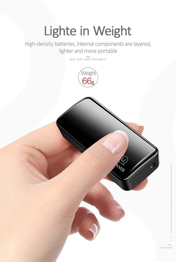 Planet Gates USAMS 2000mAh Ultra Light Mini USB Power Bank Portable 2000mah Powerbank External Battery LED Emergency Light for iPhone Samsung